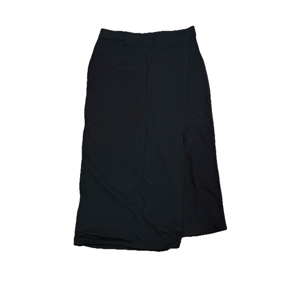 Betabrand The Sassiet Pant Crop Overlay Midi Skirt Black Women's Small Petite